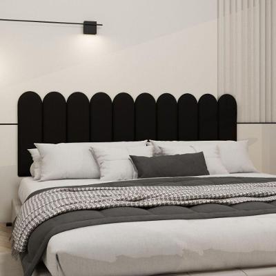 Cabeceira King Size Design Nuvem 45cm 10 Placas Em Suede Preto