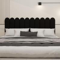 Cabeceira King Size Design Nuvem 45cm 10 Placas Em Suede Preto - 2