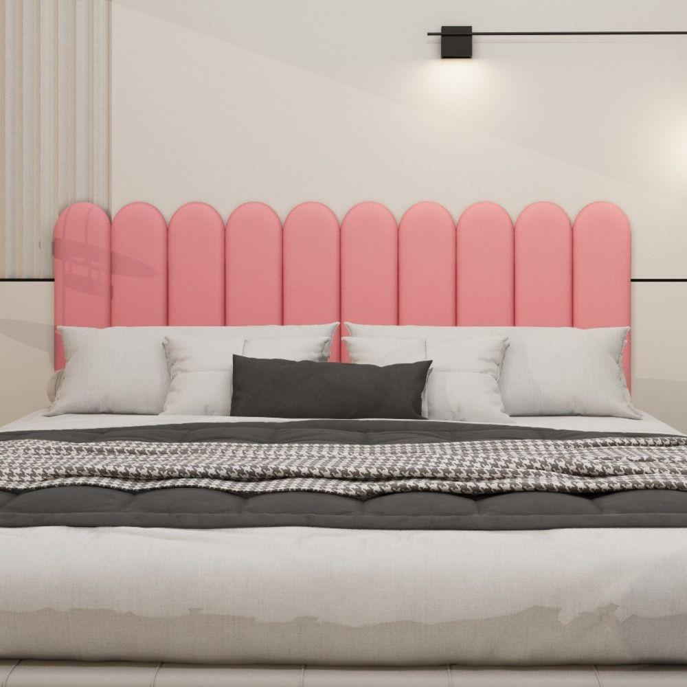 Cabeceira King Size Nuvem Pratica E Moderna 10 Placas 60cm Goiaba - 1