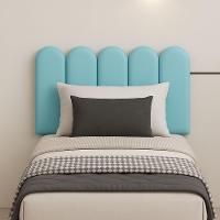 Cabeceira Nuvem Suede Solteiro Com 5 Placas Macias De 60cm Azul Bebe - 1