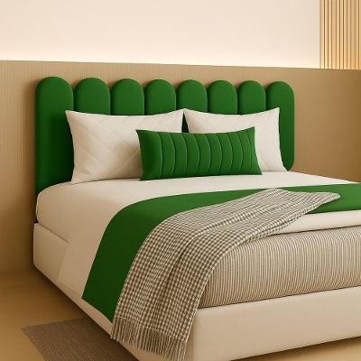 Cabeceira Queen Size Design Nuvem 45x20cm 8 Placas Em Suede Verde