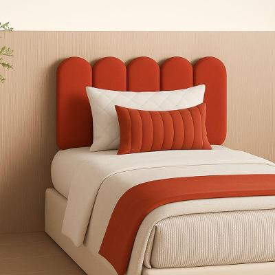 Cabeceira Solteiro Design Nuvem 45cm 5 Placas Em Suede Macio Vermelho
