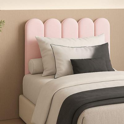 Cabeceira Solteiro Design Nuvem 45cm 5 Placas Em Suede Macio Rosa Bebe