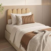 Cabeceira Nuvem Suede Solteiro Com 5 Placas Macias De 60cm Areia - 5