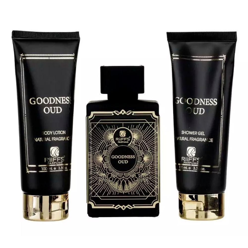 Kit Perfume Goodness Oud Edp Unissex 100ml + Shower Gel 100ml + Body Lotion 100ml - 1