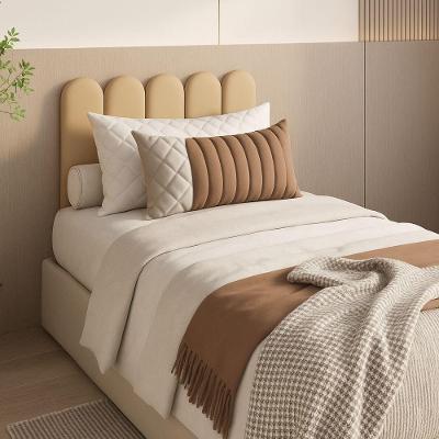 Cabeceira Solteiro Design Nuvem 45cm 5 Placas Em Suede Macio Areia