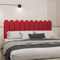 Cabeceira Nuvem Suede King Size Com 10 Placas Macias De 60cm Vermelho - 1