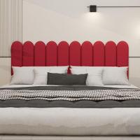 Cabeceira Nuvem Suede King Size Com 10 Placas Macias De 60cm Vermelho - 5
