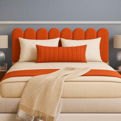 Cabeceira Design Nuvem 60x20cm Queen Size 8 Placas Em Suede Terracota