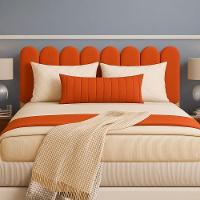 Cabeceira Design Nuvem 60x20cm Queen Size 8 Placas Em Suede Terracota - 1