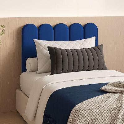 Cabeceira Design Nuvem 20x60cm Solteiro 5 Placas Suede Macio Azul Marinho