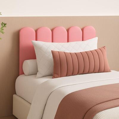 Cabeceira Solteiro Design Nuvem 45cm 5 Placas Em Suede Macio Goiaba