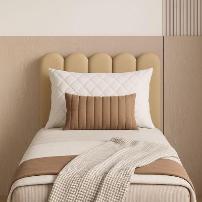 Cabeceira Nuvem Estofada Solteiro 5 Placas Em Suede 45x20cm Areia