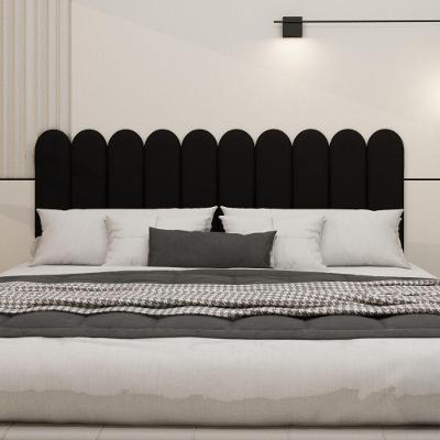 Cabeceira Nuvem Estofada King Size 10 Placas Em Suede 45cm Preto