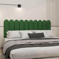 Cabeceira Nuvem Suede King Size Com 10 Placas Macias De 60cm Verde - 1