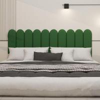 Cabeceira Nuvem Suede King Size Com 10 Placas Macias De 60cm Verde - 5