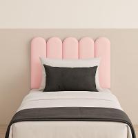 Cabeceira Nuvem Suede Solteiro Com 5 Placas Macias De 60cm Rosa Bebe - 1