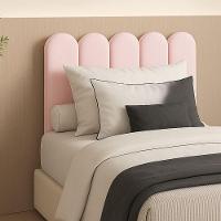 Cabeceira Nuvem Suede Solteiro Com 5 Placas Macias De 60cm Rosa Bebe - 5