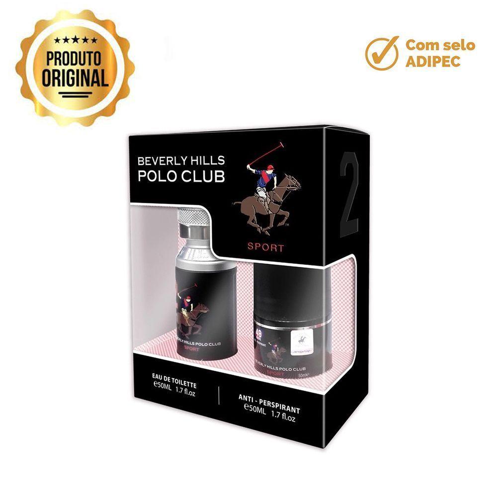 Kit Perfume Beverly Hills Polo Club Sport 2 Men 50ml + Deodorant Roll On - 3