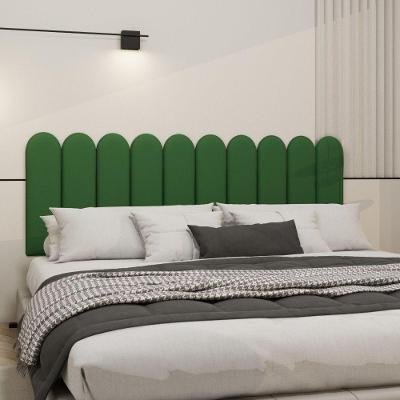 Cabeceira King Size Design Nuvem 45cm 10 Placas Em Suede Verde