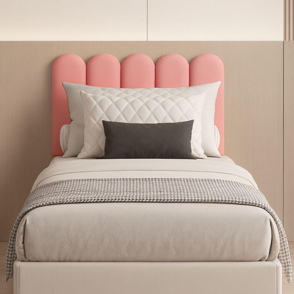 Cabeceira Solteiro Nuvem Pratica E Moderna Com 5 Placas 60cm Goiaba - 1