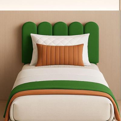 Cabeceira Nuvem Suede Solteiro Com 5 Placas Macias De 60cm Verde