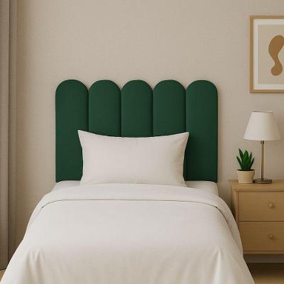 Cabeceira Design Nuvem 20x60cm Solteiro 5 Placas Suede Macio Verde