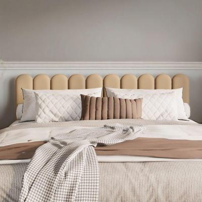 Cabeceira Design Nuvem 20x60cm King Size 10 Placas Em Suede Areia