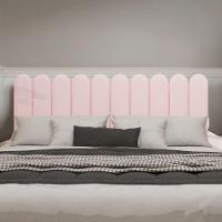 Cabeceira Design Nuvem 20x60cm King Size 10 Placas Em Suede Rosa Bebe - 1