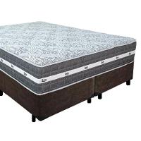 Cama Box Casal Bipartido Suede + Colchão Anjos Black Graphite Molas Ensacadas 138x188x64cm Marrom - 5