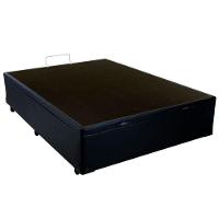 Cama Box Baú Casal Loja Xerife Sintético Preto 41x138x188 - 2