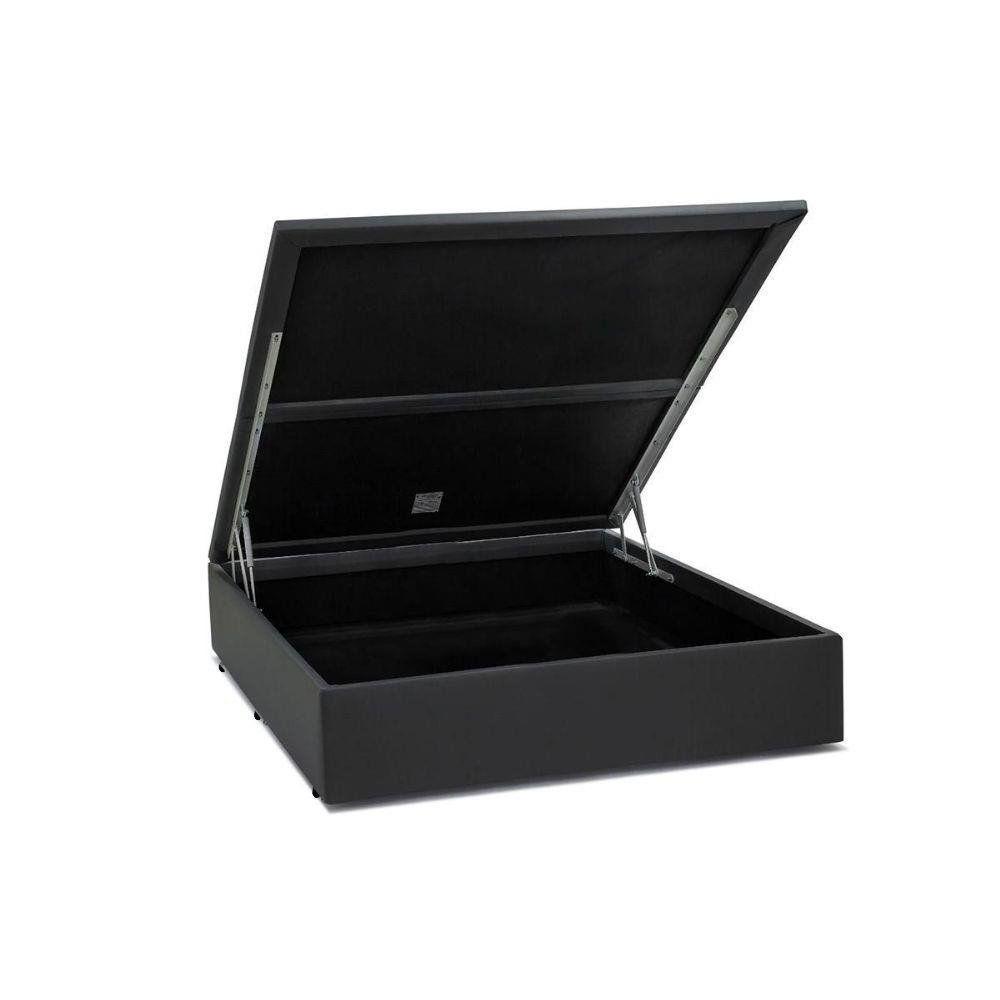 Cama Box Baú Viúva Loja Xerife Sintético Cinza 41x128x188 - 1