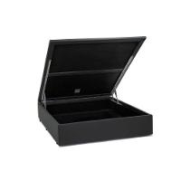 Cama Box Baú Viúva Loja Xerife Sintético Cinza 41x128x188 - 1