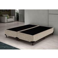 Cama Box Blindado Casal Bipartido Xerife Móveis Suede Bege 40x138x188 - 2