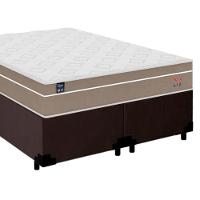 Cama Box Casal Bipartido Suede + Colchão Lis Molas Ensacadas Plumatex 138cm Marrom - 5