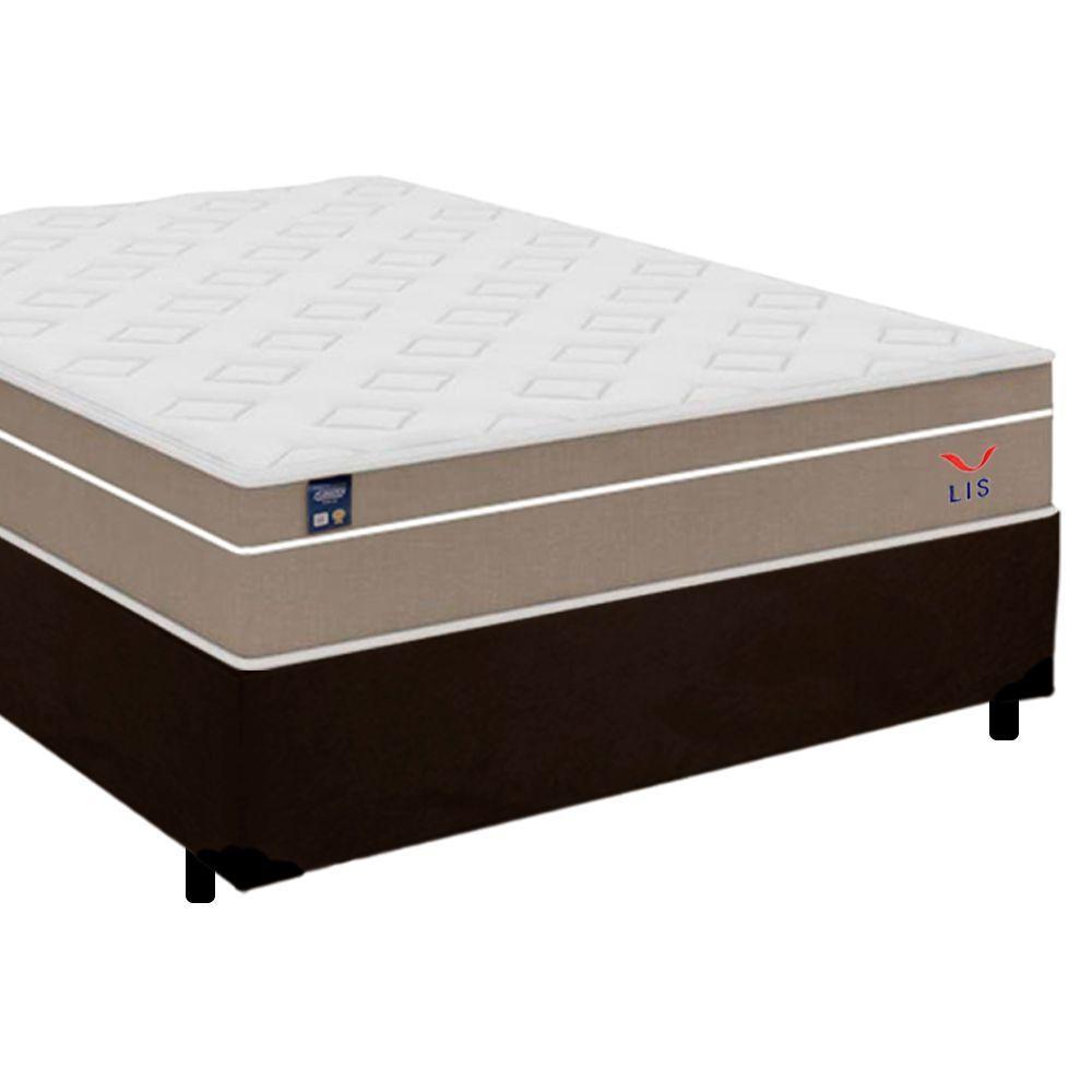Cama Box Casal Suede + Colchão Lis Molas Ensacadas Superpocket Plumatex 138cm ? Suporta Até 120 Kg Por Pessoa Marrom - 5