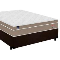 Cama Box Casal Suede + Colchão Lis Molas Ensacadas Superpocket Plumatex 138cm ? Suporta Até 120 Kg Por Pessoa Marrom - 5