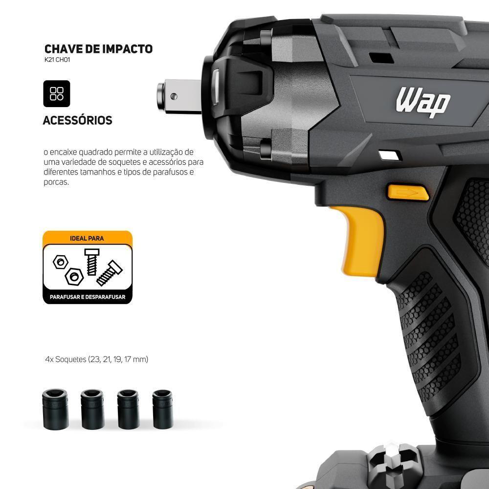 Kit Parafusadeira E Chave De Impacto WAP K21 KT01 - 10