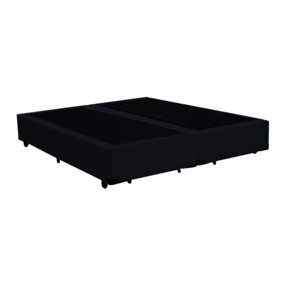 Cama Box Blindado Casal Bipartido Xerife Móveis Suede Preto 40x138x188 - 1