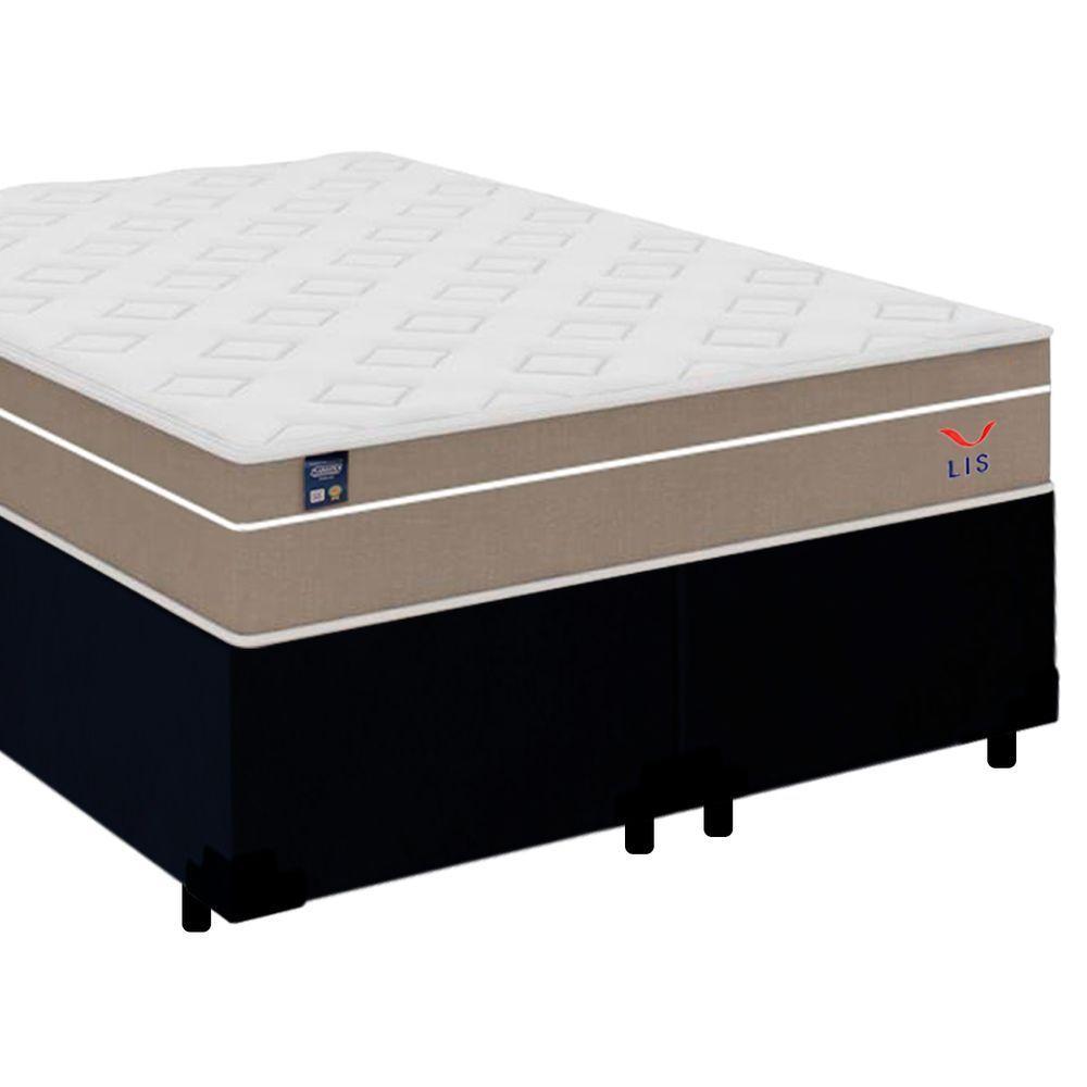 Cama Box Casal Bipartido Suede + Colchão Lis Molas Ensacadas Superpocket Plumatex - 5