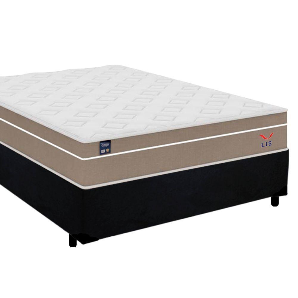 Cama Box Casal Suede + Colchão Lis Molas Ensacadas Superpocket Plumatex 138cm ? Suporta Até 120 Kg Por Pessoa Preto - 5