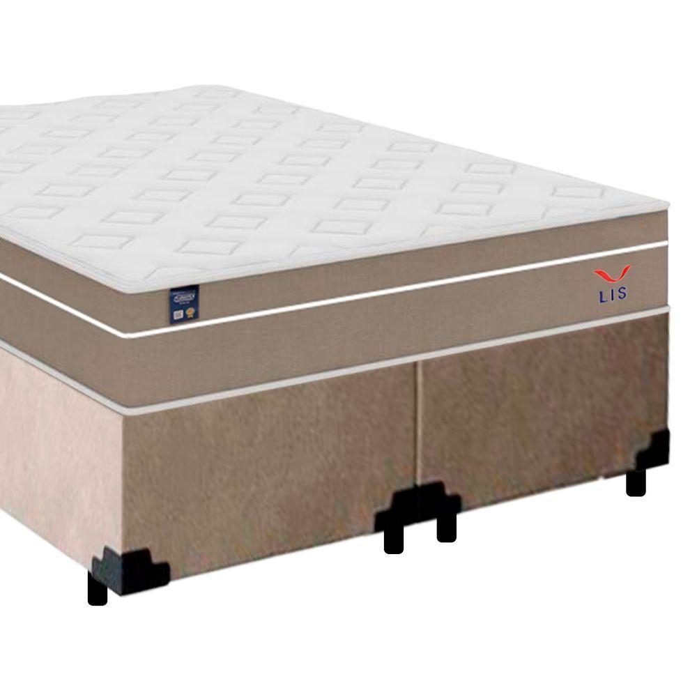Cama Box Casal Bipartido Suede + Colchão Lis Molas Ensacadas Superpocket Plumatex - 5