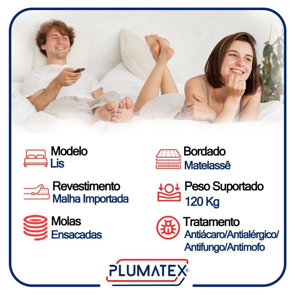 Cama Box Baú Casal Bipartido Suede + Colchão Lis Molas Ensacadas Plumatex Marrom - 3