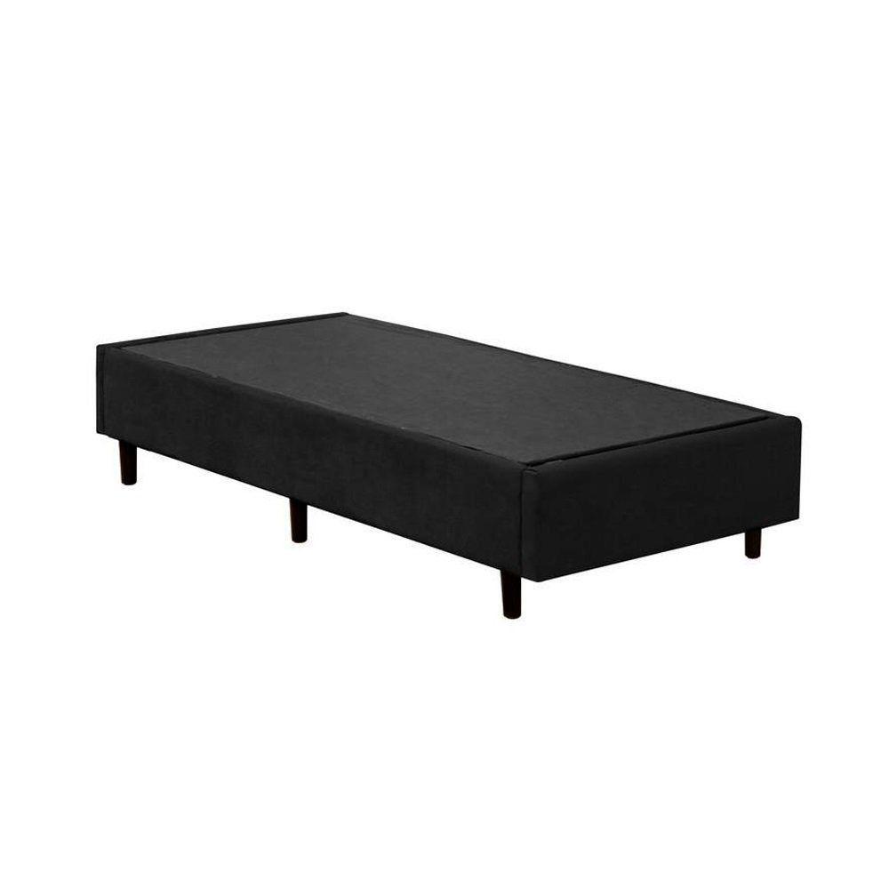 Cama Box Solteiro Suede Xerife Móveis Preto 40x88x188 - 1