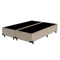 Cama Box Casal Bipartido Loja Xerife Suede Bege 40x138x188 - 1