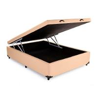 Cama Box Baú Casal Xerife Móveis Sintético Bege 41x138x188 - 1