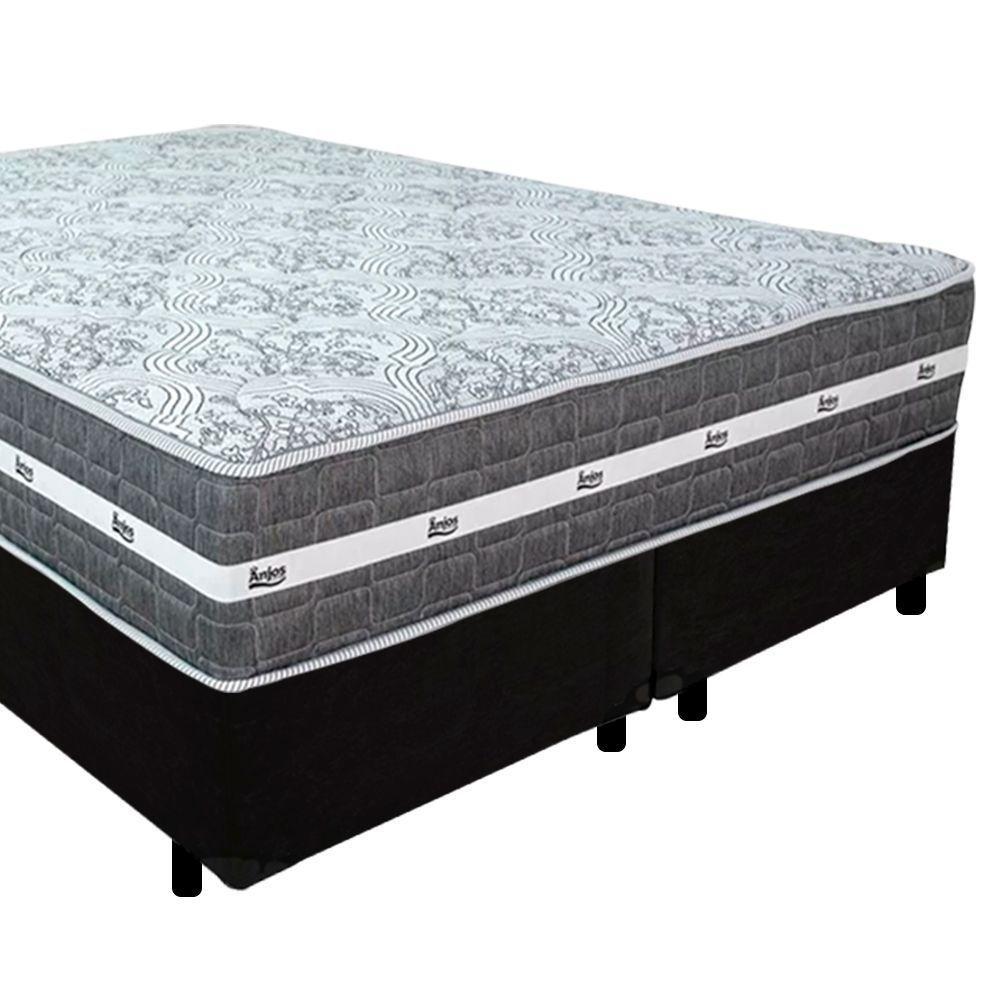 Cama Box Casal Bipartido Suede + Colchão Anjos Black Graphite Molas Ensacadas 138x188x64cm Preto - 5