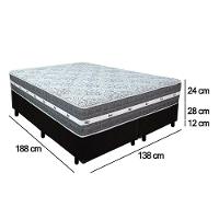 Cama Box Casal Bipartido Suede + Colchão Anjos Black Graphite Molas Ensacadas 138x188x64cm Preto - 3