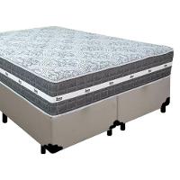 Cama Box Casal Bipartido Sintético + Colchão Anjos Black Graphite Molas Ensacadas 138x188x64cm Branco - 5