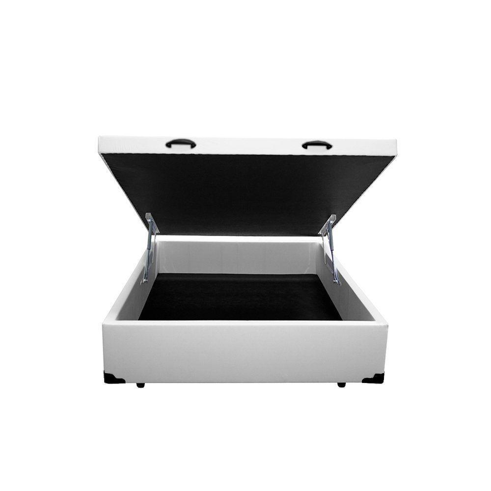 Cama Box Baú Casal Xerife Móveis Sintético Branco 41x138x188 - 2